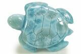 Stunning Carved Larimar Sea Turtle - Dominican Republic #314981-1